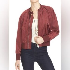 Free People Midnight Bomber Jacket In Wine